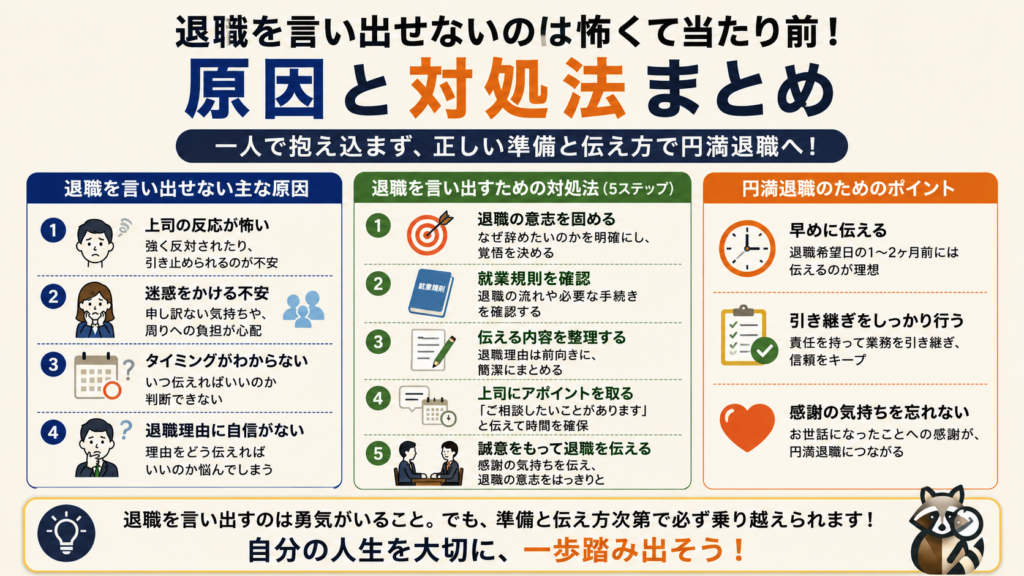 退職を言い出せない原因と対処法まとめ