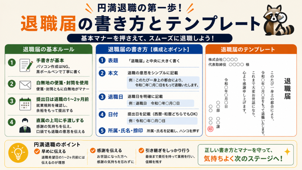 退職届の書き方・テンプレートのまとめ