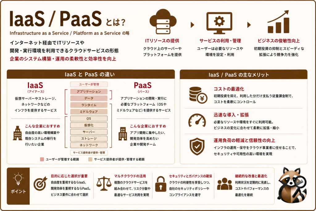 IaaS/PaaSを説明したサマリ画像